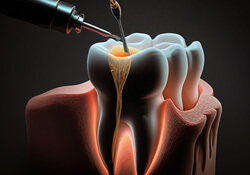 digital illustration of a root canal